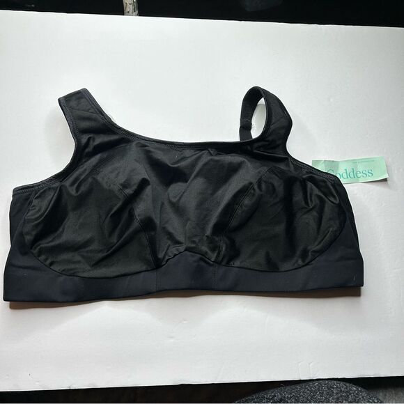NEW Goddess Black Sports Bra 46D wire free wireless unlined GD5056 - Picture 8 of 8